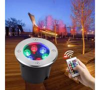 GUODDM Lampadaire À Changement De Couleur RVB, Spots LED De Paysage Au Sol, Spot LED Encastrable Au Sol À Luminosité Réglable Et Étanche IP67(6W(110-220V))