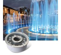 GUODDM Lampe De Fontaine LED Submersible À Anneau, Éclairage LED Basse Tension 12 V pour Bassin, Éclairage De Paysage en Acier Inoxydable Étanche IP68, pour Jardin, Étang À Poissons(Red,6W(12V))