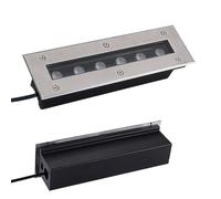 GUODDM Lampe De Jardin Enterrée - Spot LED Rectangulaire Encastré, Éclairage Linéaire Extérieur Souterrain, Éclairage De Couloir Étanche IP67(Warm White Light,36w(24v))