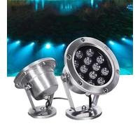 GUODDM Lampe De Piscine LED, Lampe De Fontaine Submersible RVB, Éclairage D'extérieur Réglable Basse Tension 12 V, Lampe De Bassin Étanche IP68, pour Aquarium Et Fête(Blue,3w)