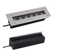 GUODDM Lampe Paysagère - Lampe De Jardin Enterrée, Spot LED Rectangulaire Encastré, Éclairage Linéaire Extérieur Souterrain 24 V, Étanche IP67, Éclairage De Couloir Et D'escalier(Red,9w(24v))