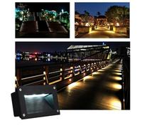 GUODDM Lampe Paysagère - Spot Encastré pour Marches D'escalier AC85-265V, Étanche IP65, Projecteur d'angle Extérieur À LED, Projecteur Mural Latéral(White Light,6W(210 * 60mm))