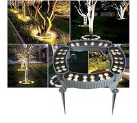 GUODDM Lampes LED pour Arbres, Éclairage Annulaire pour Arbres AC220V, Éclairage D'extérieur Étanche IP65, Éclairage De Jardin Coloré pour Cour(B-Blue,4PCS(48W))