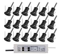 GUODDM Lot de 18 Spots Encastrables - Éclairage Mural Et De Plafond Discret 12 V, Mini-projecteur LED 1 W, Spot Encastrable Dimmable De 15 Mm, Idéal pour Les Armoires Et Les Escaliers(Yellow,30°)