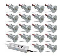GUODDM Lot de 18 Spots Encastrés DC12V - Éclairage Paysager - Spot De Plafond 1W pour Chambre Et Cuisine, Mini Spot LED Encastré, Éclairage Discret pour Murs Et Plafonds De Placards(White,30°)