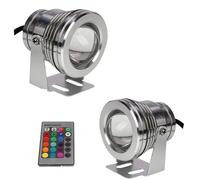 GUODDM Lot De 2 Projecteurs LED Submersibles pour Fontaine - Lampe Paysagère sous-Marine 10 W, Éclairage LED Étanche IP68 pour Bassin, avec Télécommande Et Changement De Couleur(10W(12V))