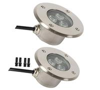 GUODDM Lot De 2 Spots Encastrables Extérieurs Ultra-Fins - Lampe Paysagère LED 3 W, Éclairage De Fontaine LED Étanche IP68 en Acier Inoxydable(Warm White Light,3W(220V))