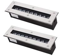 GUODDM Lot De 2 Spots LED Rectangulaires Encastrés Au Sol, Éclairage D'extérieur Étanche IP67, Idéal pour Les Escaliers, Les Couloirs Et Les Bâtiments, AC85-265 V(Green,36w)