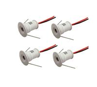 GUODDM Lot De 4/6 Lampes De Marche 1W - Mini Spot LED Encastré, Plafonnier Intégré, Éclairage Mural/plafonnier Dissimulé pour Vitrines(4pcs-White,DC12V-White)