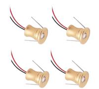 GUODDM Lot De 4/6 Lampes De Marche 1W - Mini Spot LED Encastré, Plafonnier Intégré, Éclairage Mural/plafonnier Dissimulé pour Vitrines(4pcs-Gold,DC12V-White)