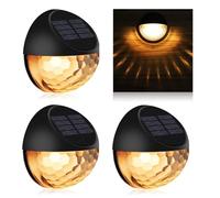 GUODDM Lot De 4 Appliques Murales Solaires D'extérieur Décoratives for Clôture De Jardin, Allumage/Extinction Automatique, Étanchéité IP67, sans Fil, Blanc Chaud
