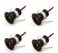 GUODDM Lot De 4 Mini Spots Encastrés 12 V CC, 1 W, for Armoire, Vitrine À Vin, Bijoux, Plafonnier(White,4PCS-30 Degrees)