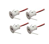 GUODDM Lot De 4 Ou 6 Mini Spots LED 1 W, Plafonniers Encastrés, Éclairage Mural Dissimulé pour Vitrines(4pcs-White,DC12V-White)