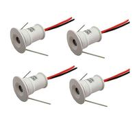 GUODDM Lot De 4 Ou 6 Mini Spots LED - Lampe D'escalier 1 W, Spot Encastrable, Plafonnier Intégré, Éclairage Discret pour Mur D'arrière-Plan Et Plafond(4pcs-White,DC12V-White)