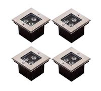 GUODDM Lot De 4 Projecteurs LED Encastrés - Éclairage Souterrain Carré, AC85-265V, Étanche IP66, pour Jardin, Allée, Terrasse, Marches Et Autres Aménagements Paysagers Extérieurs(White,12W)
