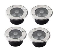 GUODDM Lot De 4 Spots D'extérieur 3 W - Spot LED Encastré Ultra-Fin pour Terrasse, Éclairage Paysager Étanche IP67, Lampadaire Intégré pour Extérieur, Trottoir, Jardin(Yellow,24V)