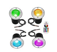 GUODDM Lot De 4 Spots LED De Jardin Enterrés 3 W, Basse Tension 12 V-24 V, Étanches IP65, avec Télécommande(3W(12V))
