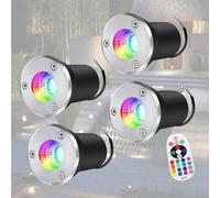 GUODDM Lot De 4 Spots LED De Sol pour L'extérieur, Spots LED RVB 3 W Encastrables Au Sol