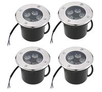 GUODDM Lot De 4 Spots LED D'extérieur, Éclairage Paysager Encastrable Au Sol, Spots De Sol Encastrés Étanches IP67, Projecteurs De Jardin Enterrés 5 W(Warm White,5W(DC24v))