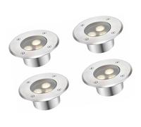 GUODDM Lot De 4 Spots LED D'extérieur Encastrables, Éclairages De Fontaine RVB Ultra-Fins, Spot Rond Étanche IP68, Éclairages LED sous-Marins pour Bassin, Éclairage Décoratif(Blue,AC 12V-3W)