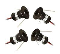 GUODDM Lot De 4 Spots LED Encastrables 1 W - Éclairage Paysager, Mini Spot LED Encastrable 12 V, Applique Murale Dissimulée IP65, Coque Noire, Petit Plafonnier pour Escaliers De Cuisine(White,120°)