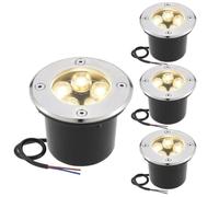 GUODDM Lot De 4 Spots LED Enterrés D'extérieur, Projecteurs De Jardin 12/24 V, Étanches IP67, pour Allée, Terrasse Et Patio(Yellow,3w(24v))