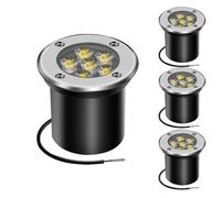 GUODDM Lot De 4 Spots LED Enterrés D'extérieur, Projecteurs De Jardin 12 V, Étanches IP67, pour Allée, Terrasse Et Patio(Warm Light,3w)