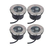 GUODDM Lot De 4 Spots LED Ultra-Fins - Éclairage sous-Marin Étanche 3 W, Spot LED D'extérieur Étanche IP68, Éclairage Encastré pour Piscine, Jardin, Terrasse(Blue,3W(24V))