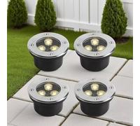 GUODDM Lot De 4 Spots LED Ultra-Minces - Éclairage sous-Marin 3 W, Éclairage Paysager Au Sol Étanche IP68, Éclairage Encastré pour Piscine, Jardin, Terrasse(Warm White,3W(DC85-265v))