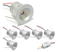 GUODDM Lot De 6 Mini-Spots LED 12 V 1 W - Kit D'éclairage Encastré (diamètre 25 Mm) pour Plafond Extérieur, Étanche IP65 - Idéal pour Jardin, Garage Et Combles(Cool White,120 Degrees)
