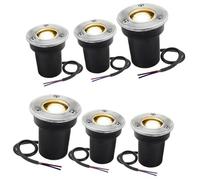 GUODDM Lot De 6 Spots De Sol - Projecteur LED D'extérieur 1 W, Étanche IP67, pour Éclairage De Pavage, Terrasse, Marches, Jardin, Pelouse Et Paysage(Yellow,220v(1W))