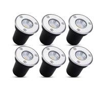 GUODDM Lot De 6 Spots LED Encastrés De 3 W pour Extérieur, Lampes De Jardin Colorées, Éclairage Idéal pour Les Sentiers De Parcs Et Les Aménagements Paysagers en Forêt(Warm White,3W(12V))