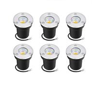 GUODDM Lot De 6 Spots LED Enterrés, Éclairage De Jardin À Faisceau COB AC85-265 V, Étanches IP66, pour Allées De Parc Et Éclairage Souterrain Extérieur(Green,7W)