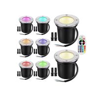 GUODDM Lot De 8 Spots LED D'extérieur Encastrables RVB Avec Télécommande, Éclairage De Jardin À LED 12 V/24 V, Étanche IP67, Changement De Couleur, COB(6W -12v)
