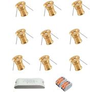 GUODDM Lot De 9 Spots LED - Mini-Spot LED Encastrable 1 W, Lampe Murale D'ambiance, Spot De Plafond pour Chambre Et Cuisine, avec Alimentation 12 V Et Serre-câble(B-Warm White)