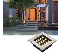 GUODDM Luminaires D'extérieur Carrés Encastrables - Éclairage Paysager LED Encastré, Spots De Jardin LED 12 V, Projecteur LED Étanche IP67 en Acier Inoxydable, pour L'éclairage des Terrasses(Red,3w)