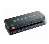 GUODDM Matrice De Commutation HDMI 2.0, Distributeur Audio/vidéo Synchrone 4K, Prend en Charge 4 Sources D'entrée Et 4 Écrans De Sortie