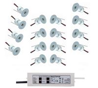 GUODDM Mini Spot LED 1 W, Éclairage Paysager, Éclairage Mural De Fond Dissimulé, Spot Encastrable 15 Mm, DC 12 V, pour Vitrines Et Armoires De Villa(Green Light,120°)