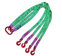 GUODDM Obstacles Voiture Élingue À Bride, Élingue en Sangle avec Crochet De 2 M, Légère Et Flexible, en Acier, pour Le Remorquage Et La Manutention De Charges en Toute Sécurité(4leg Load3t)