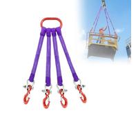 GUODDM Obstacles Voiture Élingue Textile À Quatre Brins en Polyester avec Boucle À Dégagement Rapide Et Crochet À Large Ouverture - Sangle De Levage Et D'arrimage Robuste(3 Tons - 2 m)