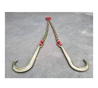 GUODDM Obstacles Voiture Limite De Charge De Travail 4/5T, Chaîne De Remorquage De Sécurité pour Remorque De Camion À Plat, Crochet De Remorque De Type J pour Voiture en Panne(Gold,4t)