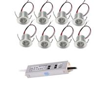 GUODDM Petit Tube Lumineux Antireflet IP65 - Éclairage D'escalier LED 1 W, Spot De Plafond 1 W, Mini Spots Encastrables 12 V CC pour Écrans À Intensité Variable De 25 Mm(White)