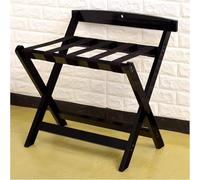 GUODDM Porte-Bagages Pliable en Bois for La Maison, avec Sangle De Rangement en Nylon for Chambre d'amis, Chambre À Coucher, Hôtel, Robuste(Black,2PCS_60*50 * 60CM)