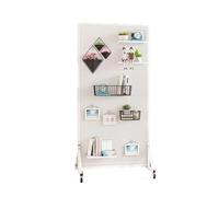 GUODDM Présentoir À roulettes for Panneau Perforé, Tour De Rangement Métallique sur Pied avec 20 Crochets, Organisateur D'outils Mobile for La Décoration Et Le Rangement(White,80x40x100cm)