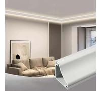 GUODDM Profilé LED en Aluminium pour Éclairage Indirect Au Plafond du Salon, Moulure Décorative avec Logement pour Éclairage, Profilé Diffuseur pour Plinthe, Boîtier De Barre Lumineuse(25m (82.0 ft))