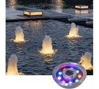 GUODDM Projecteur Annulaire Fin pour Fontaine, Éclairage LED en Acier Inoxydable pour Bassin, Lumière LED Étanche IP68 12V/24V avec Trou Central, pour Éclairage sous-Marin Encastré(Yellow,12W(24V))