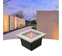 GUODDM Projecteur Annulaire LED pour Fontaine - Spot Encastré Carré Étanche IP66 RGB, Lampe Encastrée Au Sol, Éclairage Paysager pour Jardin, Allée, Terrasse Et Villas(36w,Ac-24v)