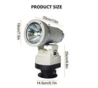 GUODDM Projecteur LED 360 Degrés - Lampe De Travail Rotative À Télécommande avec Base Magnétique for Bateau, Maison, Sécurité, Éclairage d'urgence, Ferme, Champ, Jardin(70w,12v)