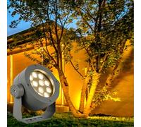 GUODDM Projecteur LED Rond Basse Tension AC85-265 V, Projecteur LED D'extérieur, Étanche IP65, Éclairage d'arbre pour Jardin, Pelouse, Terrasse, Villa, Chemin, Parc(Yellow,18W-AC85-265V)