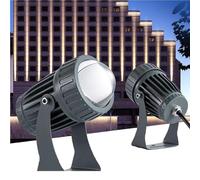 GUODDM Projecteur LED Rotatif - Projecteur À Faisceau Étroit 10W, Éclairage vers Le Haut À Angle Réglable, Éclairage De Paysage Étanche IP65(Yellow,10W(24V))
